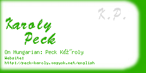 karoly peck business card